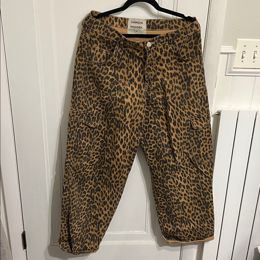 Damson Madder Leopard Print Cargo Pants UK 14 Size 10